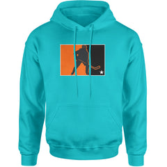 Hockey Enforcer Retro Vintage Adult Hoodie Sweatshirt Teal