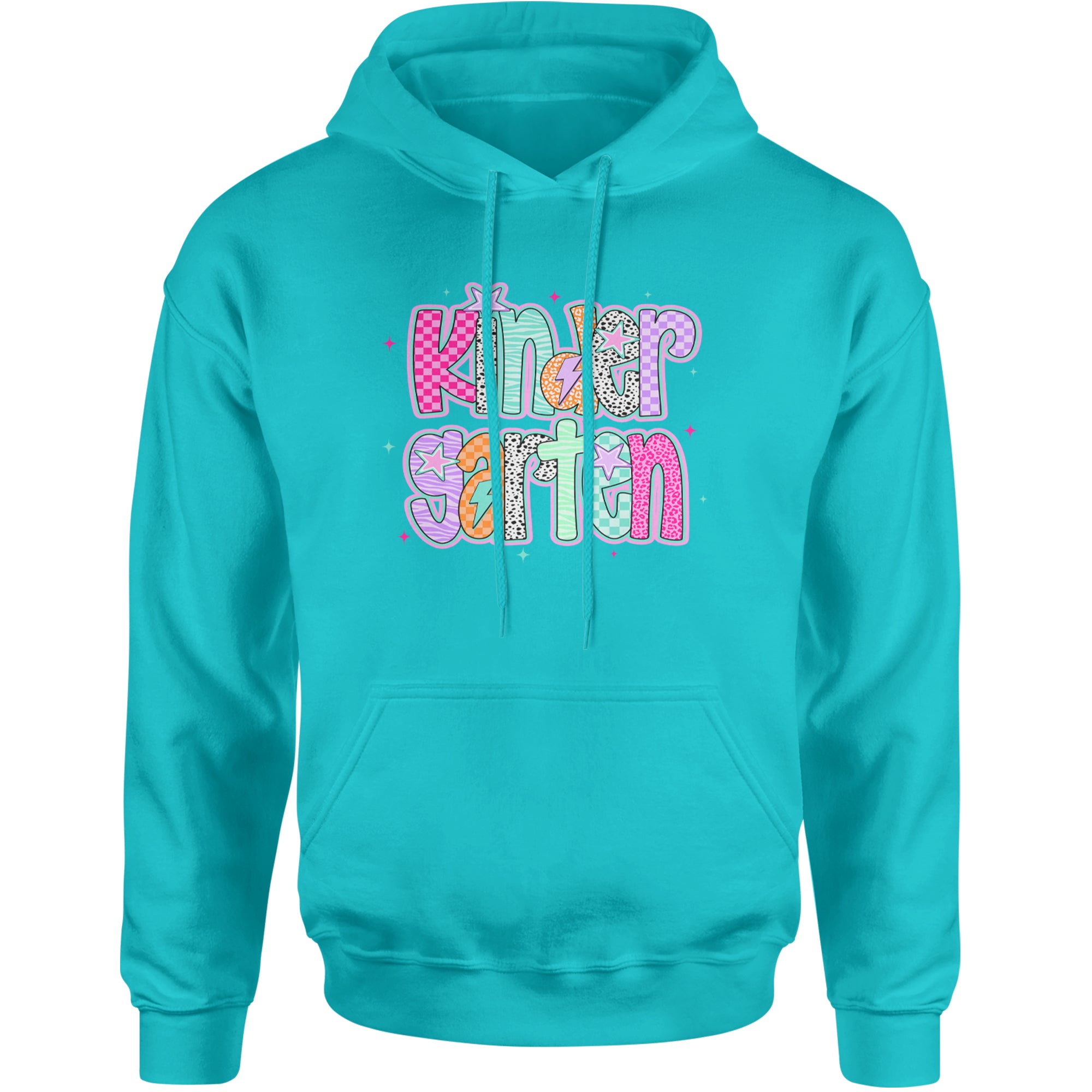 Kindergarten Cutie Colorful Back to School Adult Hoodie Sweatshirt Teal