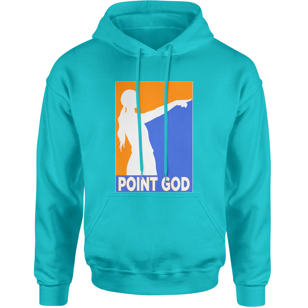 Point God Cunningham Basketball Pointing Meme  Adult Hoodie Sweatshirt Teal