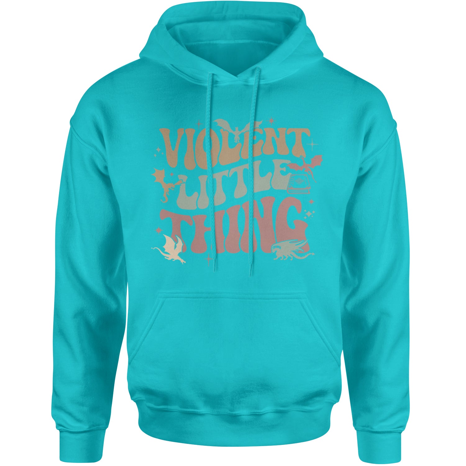 Violent Little Thing Dragon Adult Hoodie Sweatshirt Teal