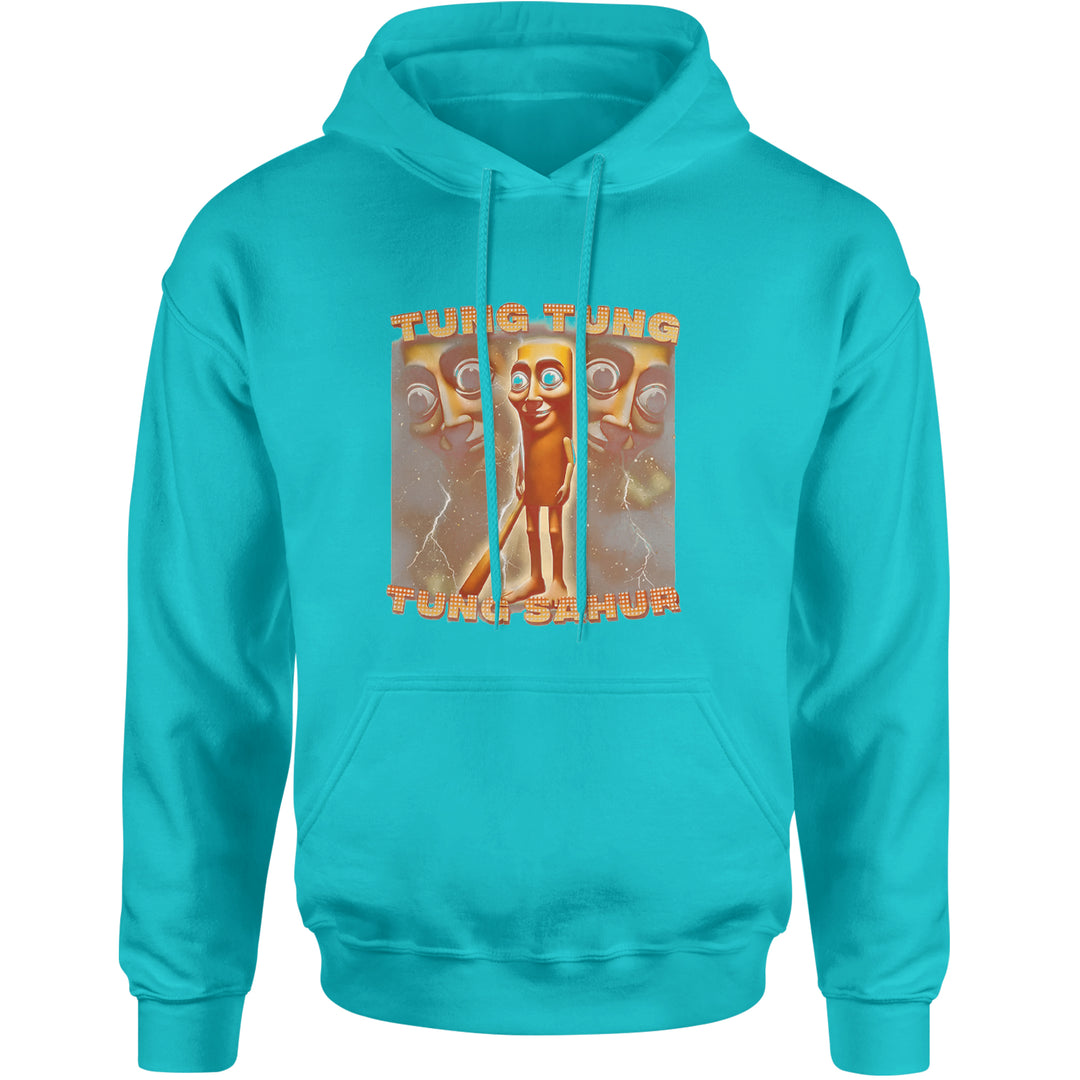 Tung Tung Tung Sahur Enforcer Adult Hoodie Sweatshirt Teal