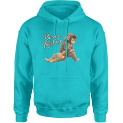 Punch Brave Together Stuffed Animal Adult Hoodie Sweatshirt Teal