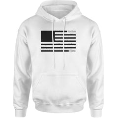 Redacted American Flag Adult Hoodie Sweatshirt White