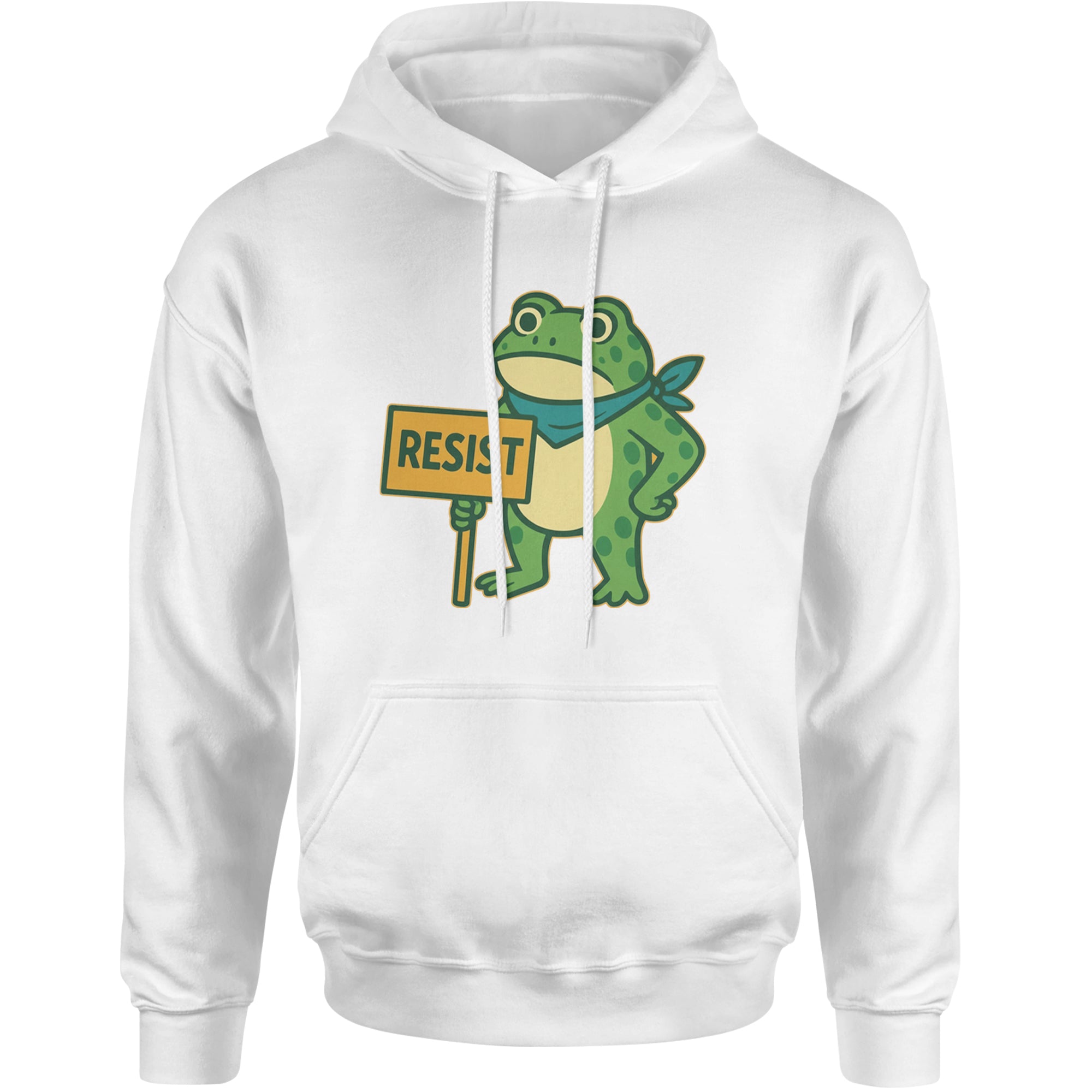 Sign Resist Meme Frog Protest Adult Hoodie Sweatshirt White