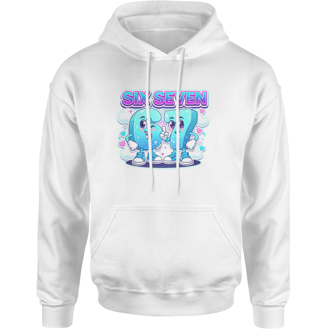 67 Six Seven Meme Kawaii Cloud Adult Hoodie Sweatshirt White