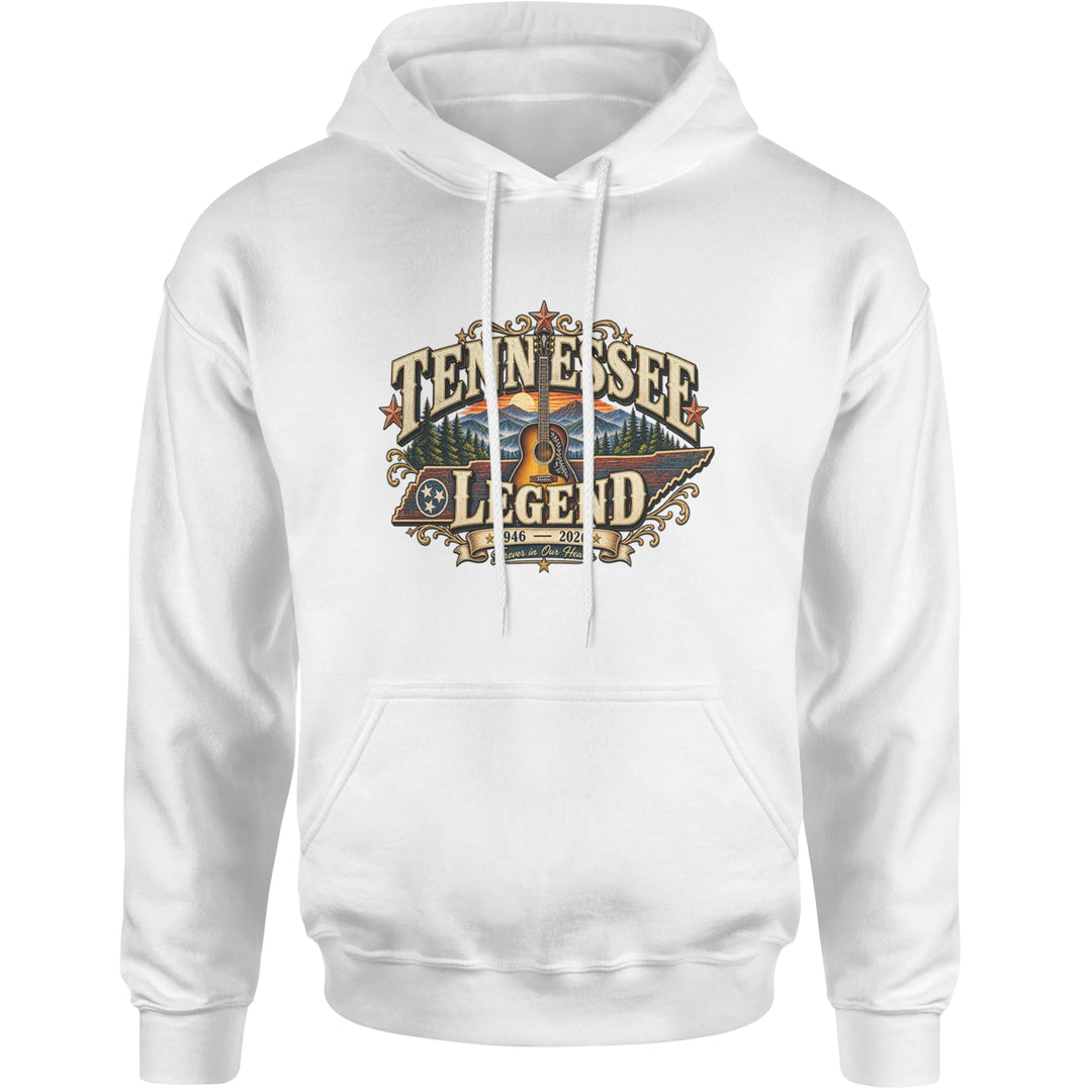 Tennessee Legend Country Music Dolly Adult Hoodie Sweatshirt White