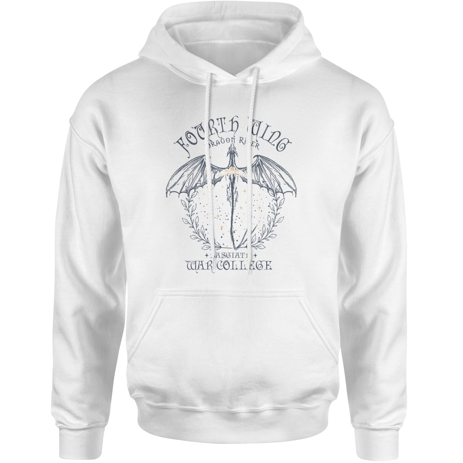 Fourth Wing Dragon Rider Vintage Basgiath War College Adult Hoodie Sweatshirt White