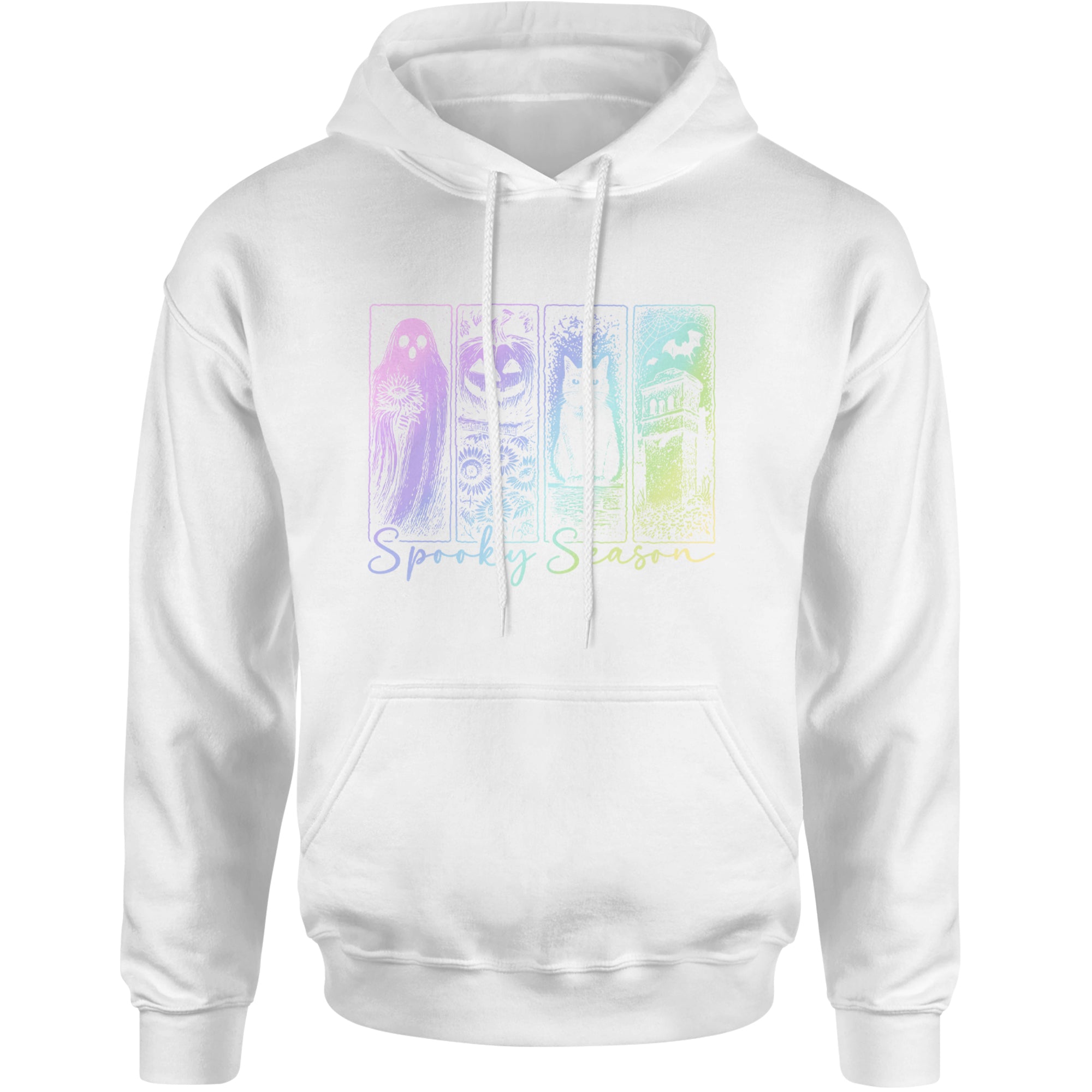 Spooky Season Cute Pastel Halloween Design Adult Hoodie Sweatshirt White