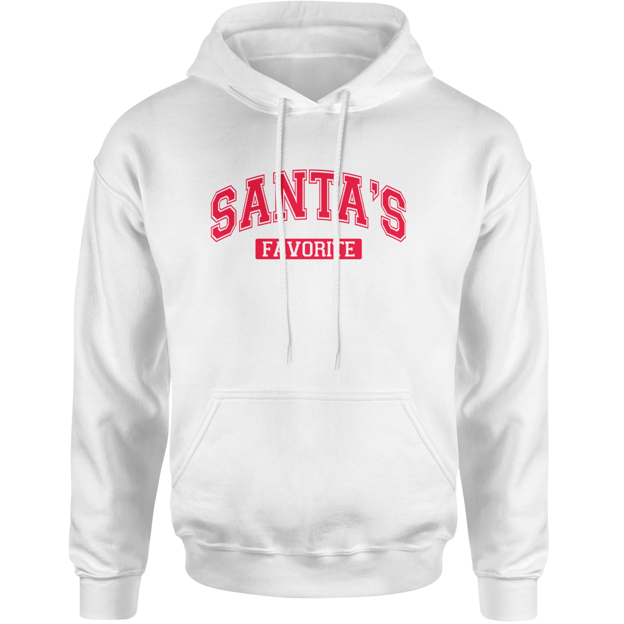 Santa's Favorite Adult Hoodie Sweatshirt White