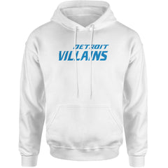 Detroit Villains Grit Football Adult Hoodie Sweatshirt White