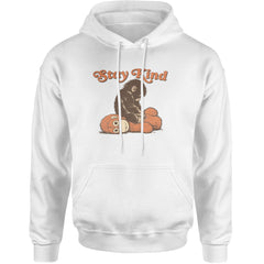 Punch Stay Kind Macaque Adult Hoodie Sweatshirt White