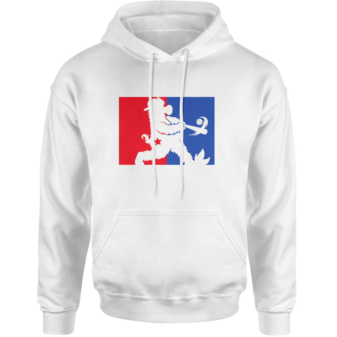 Batter Up Philly Baseball Phan Adult Hoodie Sweatshirt White