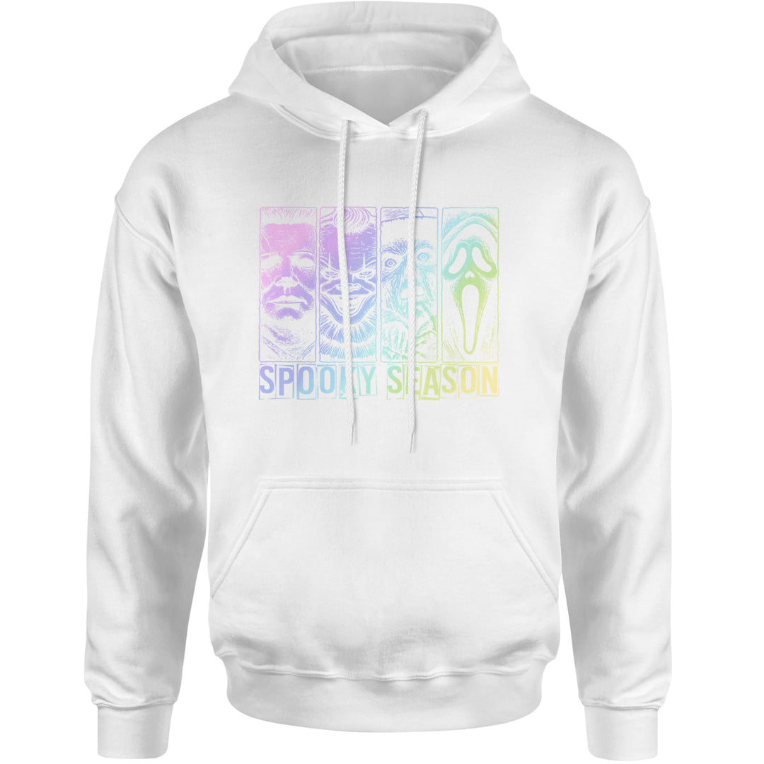 Spooky Season Horror Icons Halloween Adult Hoodie Sweatshirt White