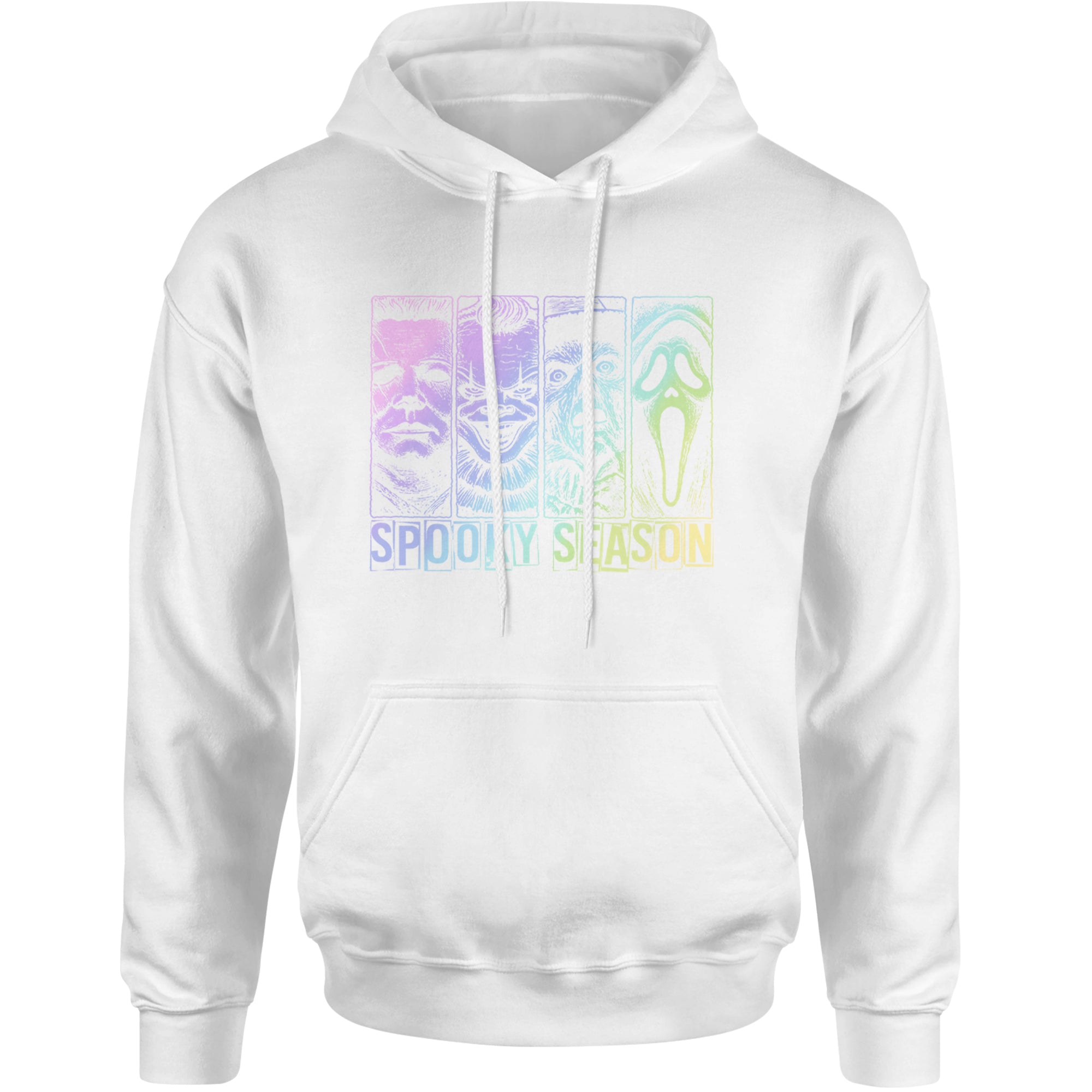 Spooky Season Horror Icons Halloween Adult Hoodie Sweatshirt White