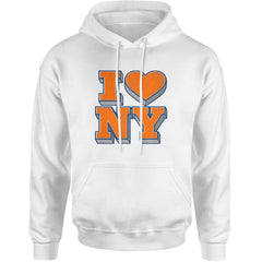 New York City Pride Heart Adult Hoodie Sweatshirt White