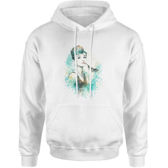 Mrs. Herpburn Iconic Watercolors Adult Hoodie Sweatshirt White