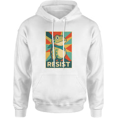 Resist Portland Protest Frog Adult Hoodie Sweatshirt White