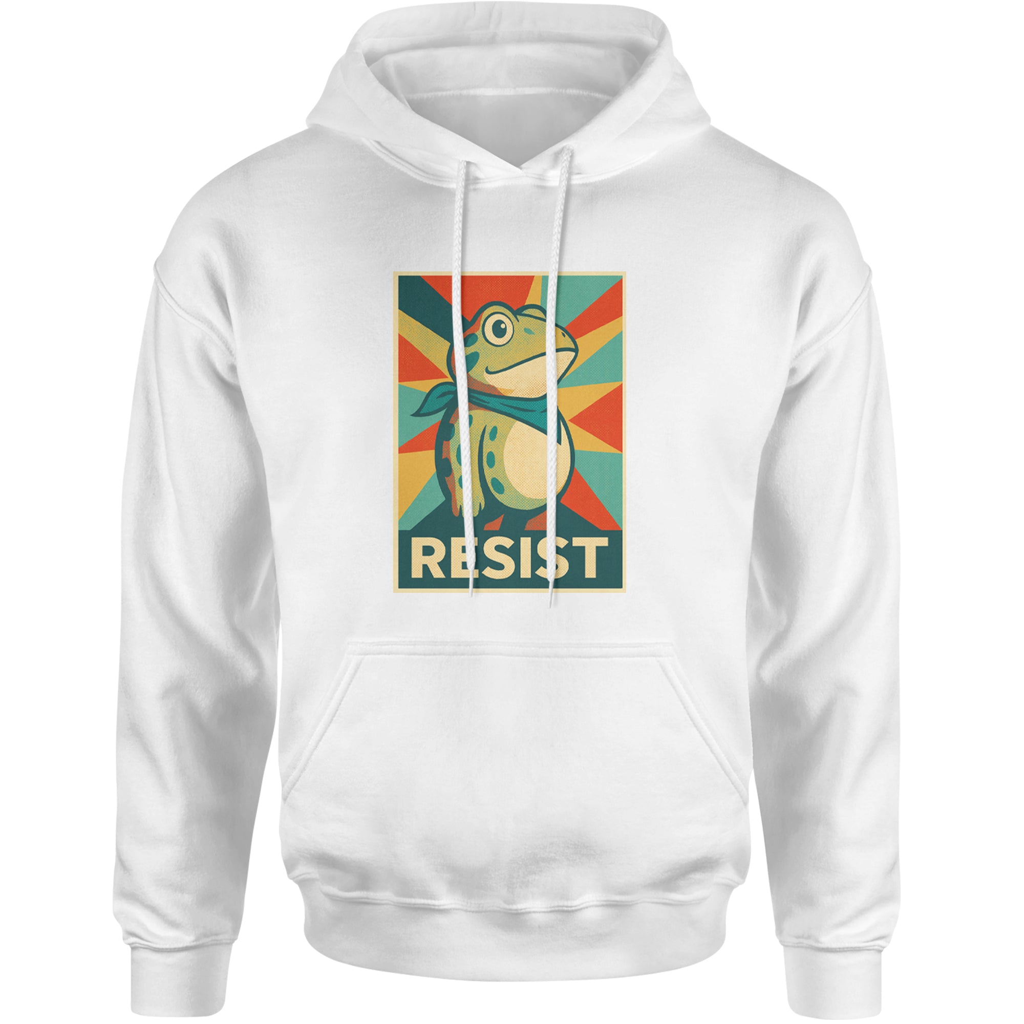Resist Portland Protest Frog Adult Hoodie Sweatshirt White