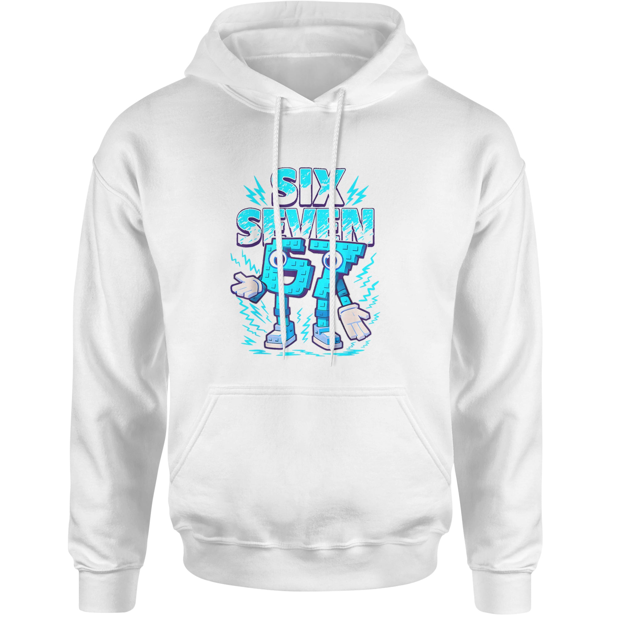 67 Brainrot Meme Slang Adult Hoodie Sweatshirt White