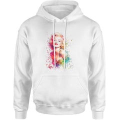 Mrs. Monroe Watercolors Bombshell Adult Hoodie Sweatshirt White