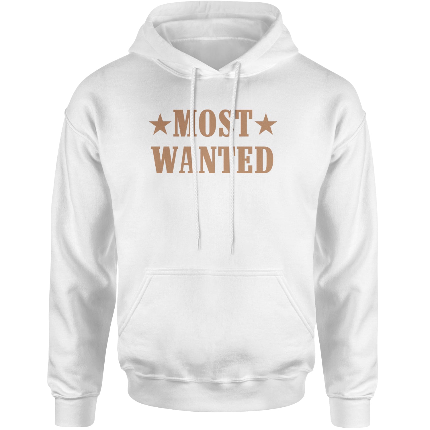 Most Wanted Cowboy Adult Hoodie Sweatshirt White