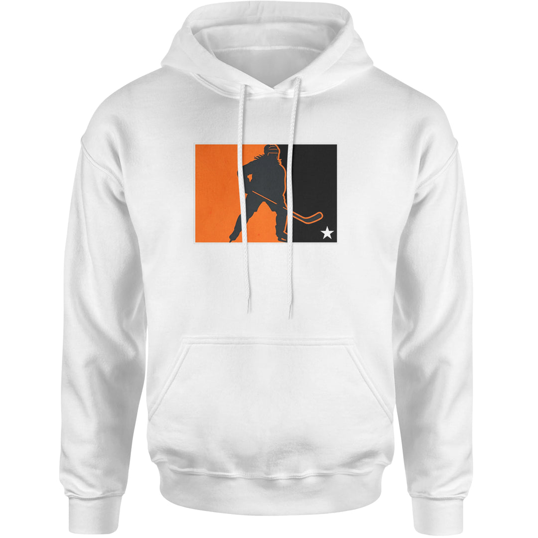 Hockey Enforcer Retro Vintage Adult Hoodie Sweatshirt White