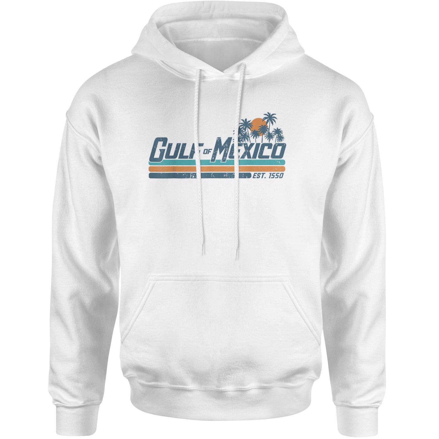 Gulf Of Mexico Established Year 1550 Adult Hoodie Sweatshirt White