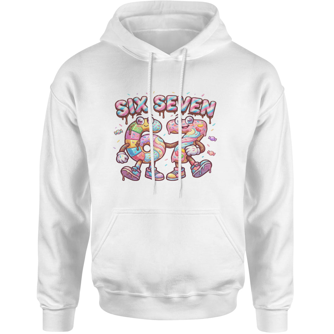 67 Candy Swirl Meme Adult Hoodie Sweatshirt White