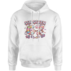 67 Candy Swirl Meme Adult Hoodie Sweatshirt White