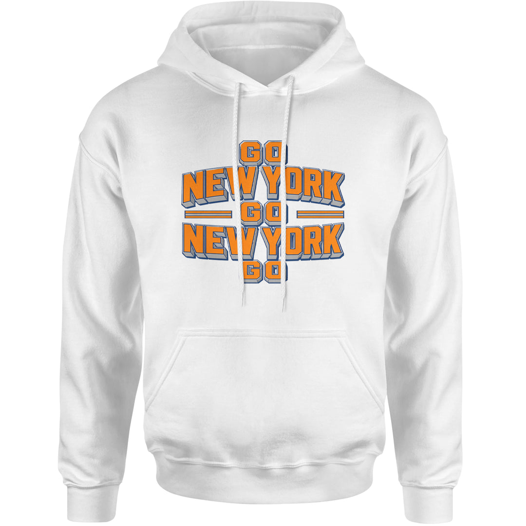 Go New York Go Basketball Adult Hoodie Sweatshirt White