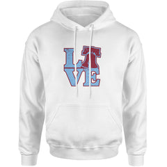 Love Philly Liberty Bell Adult Hoodie Sweatshirt White