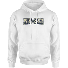 New York City 212 Area Code Skyline  Adult Hoodie Sweatshirt White