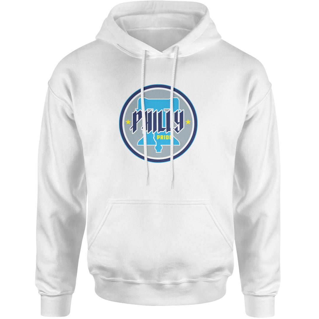 Philly Pride Liberty Bell Adult Hoodie Sweatshirt White