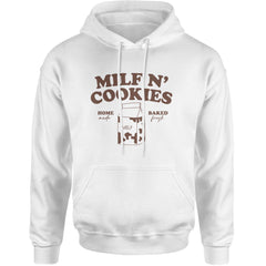 Milf And Cookies Adult Hoodie Sweatshirt White