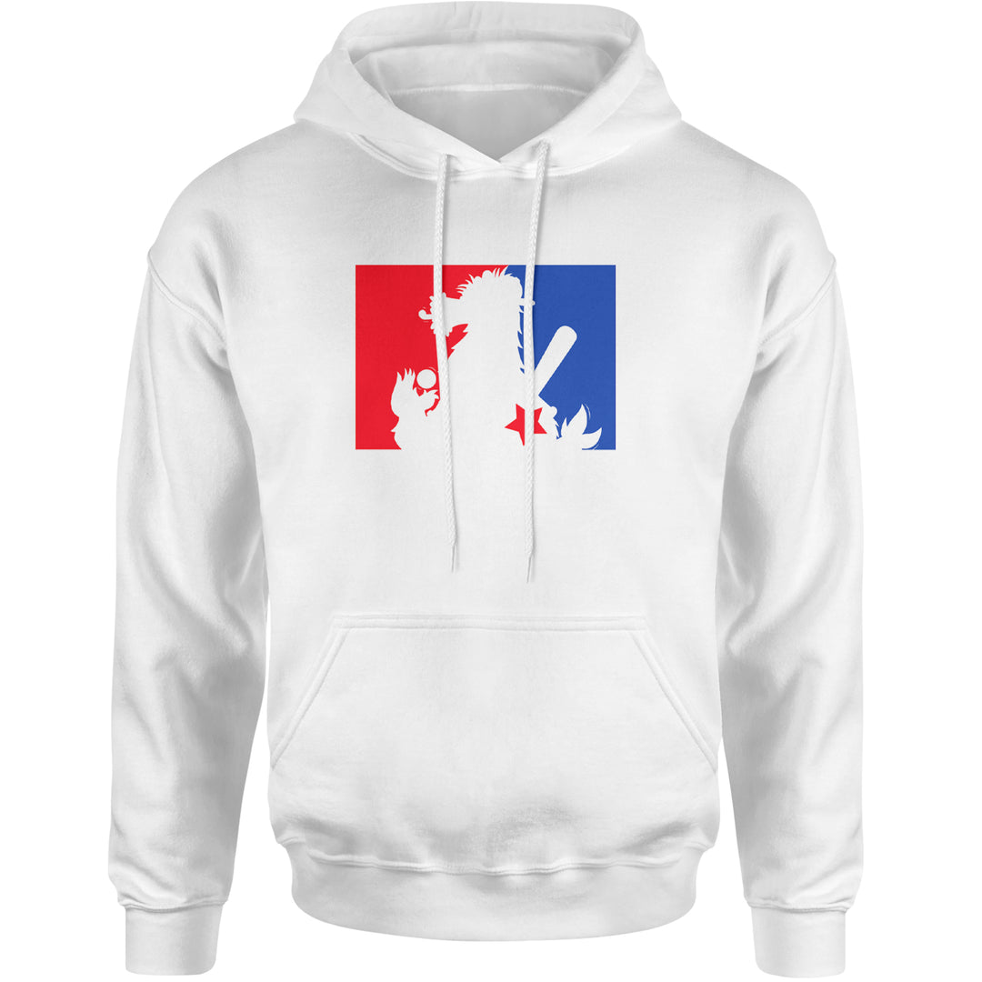 Philly Baseball Phan fuzzy mascot-style silhouette on a unisex heavyweight fleece pullover hoodie
