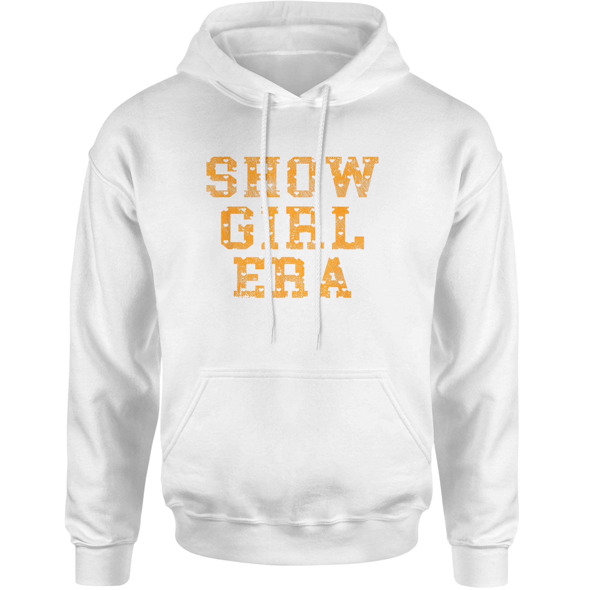 Vintage Showgirl Era Heart Adult Hoodie Sweatshirt White