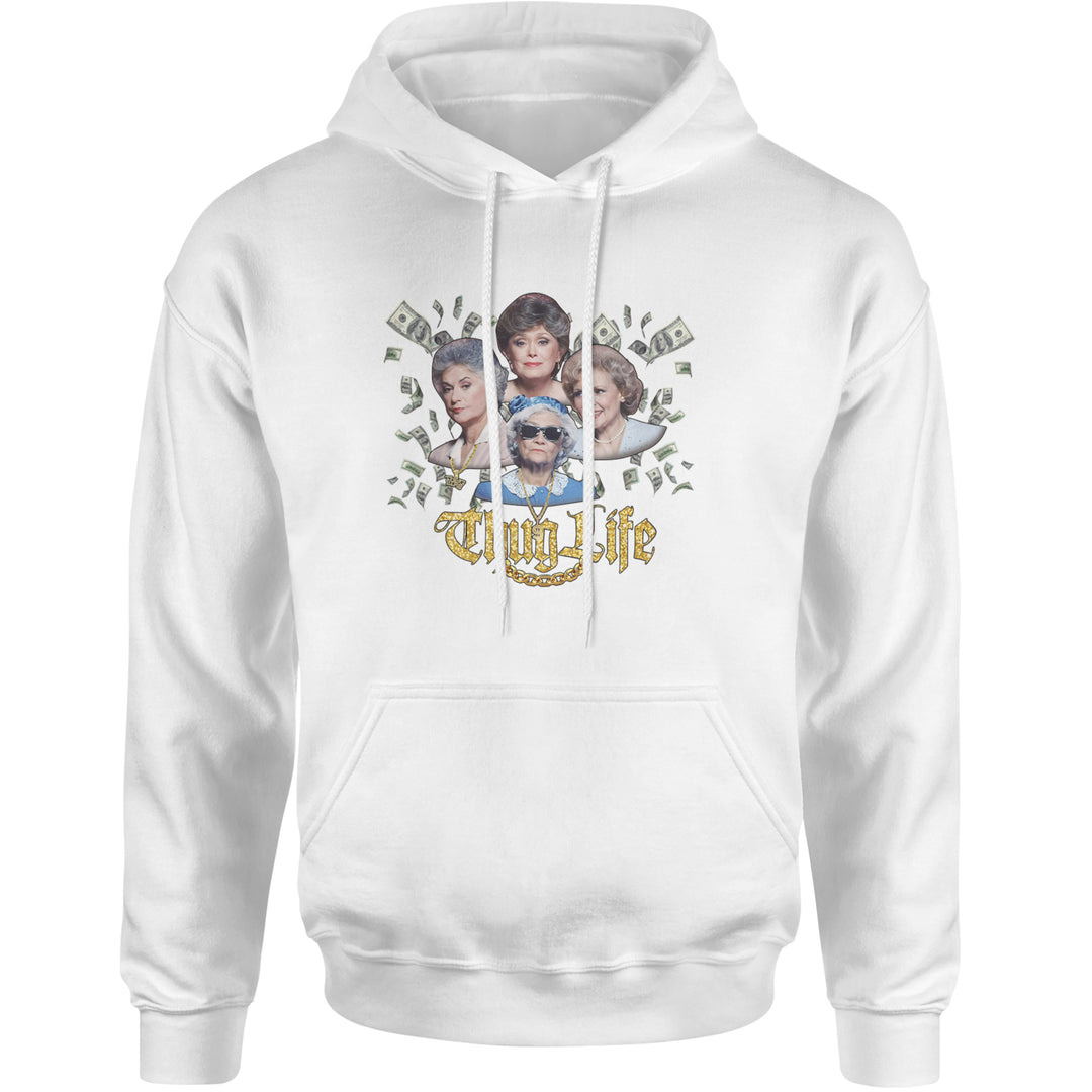 Golden Chain Thug Life Girls Adult Hoodie Sweatshirt White