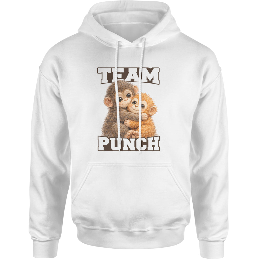 Team Punch Panchi-kun Monkey Adult Hoodie Sweatshirt White