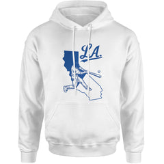 Los Angeles Baseball Batter Up Adult Hoodie Sweatshirt White