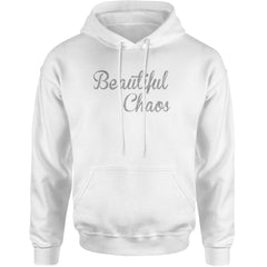 Beautiful Chaos Glitter Music Festival Adult Hoodie Sweatshirt White