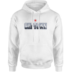 Chicago Chi-Town City Pride Adult Hoodie Sweatshirt White