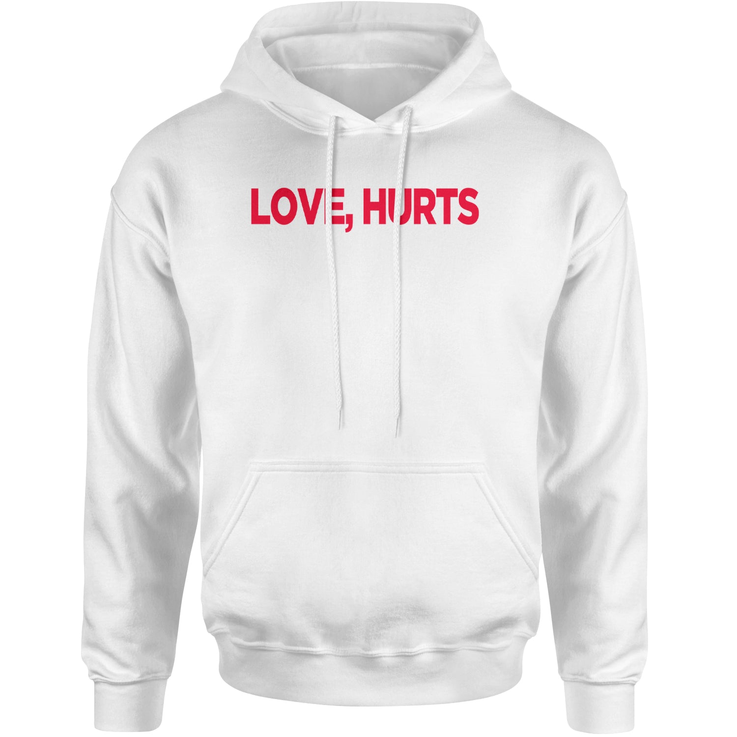 Love Hurts Adult Hoodie Sweatshirt White