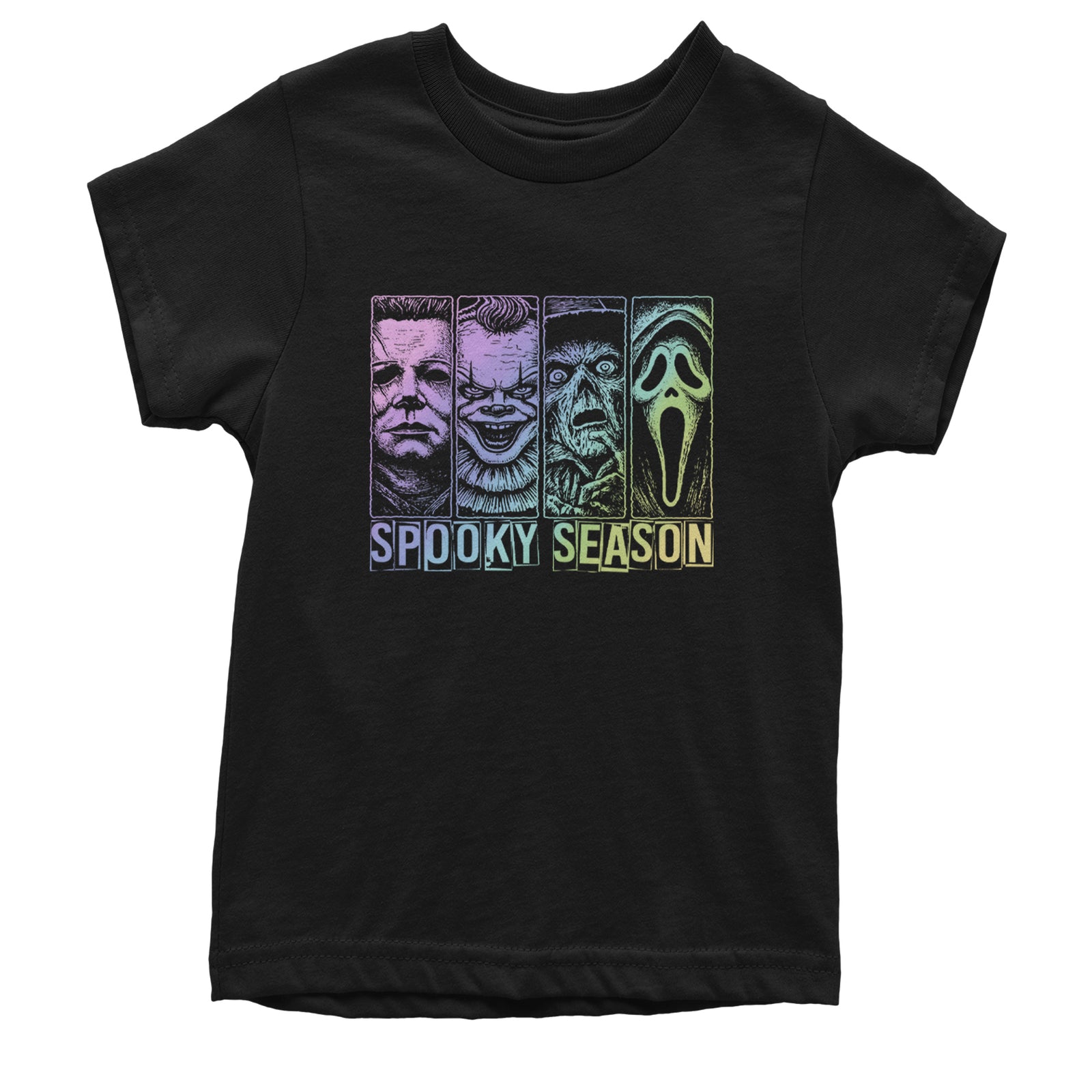 Spooky Season Horror Icons Halloween Youth T-shirt Black