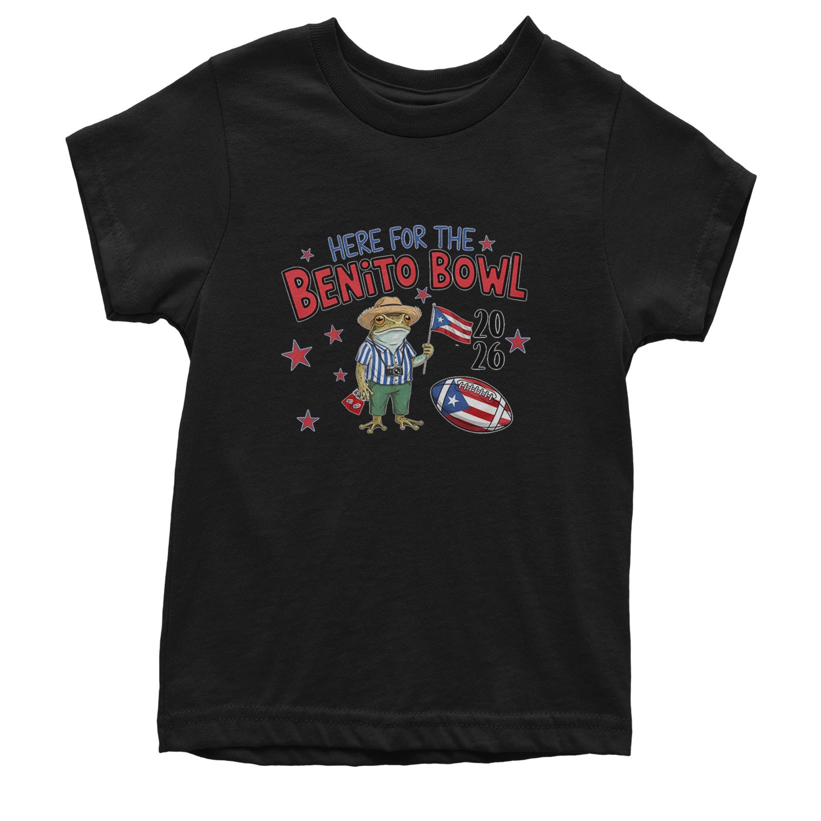 Frog Here for the Benito Bowl Football Youth T-shirt Black