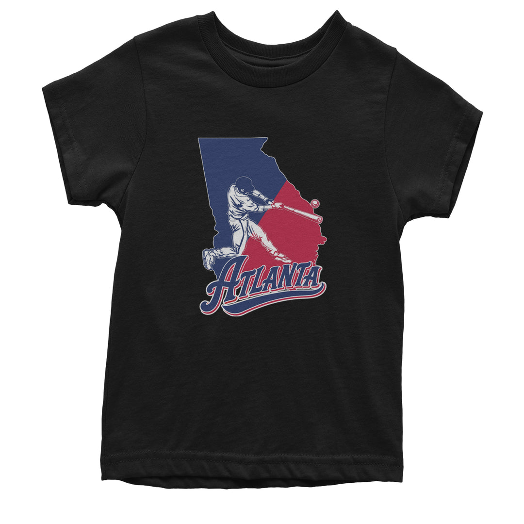 Atlanta Georgia Batter Up Youth T-shirt Black