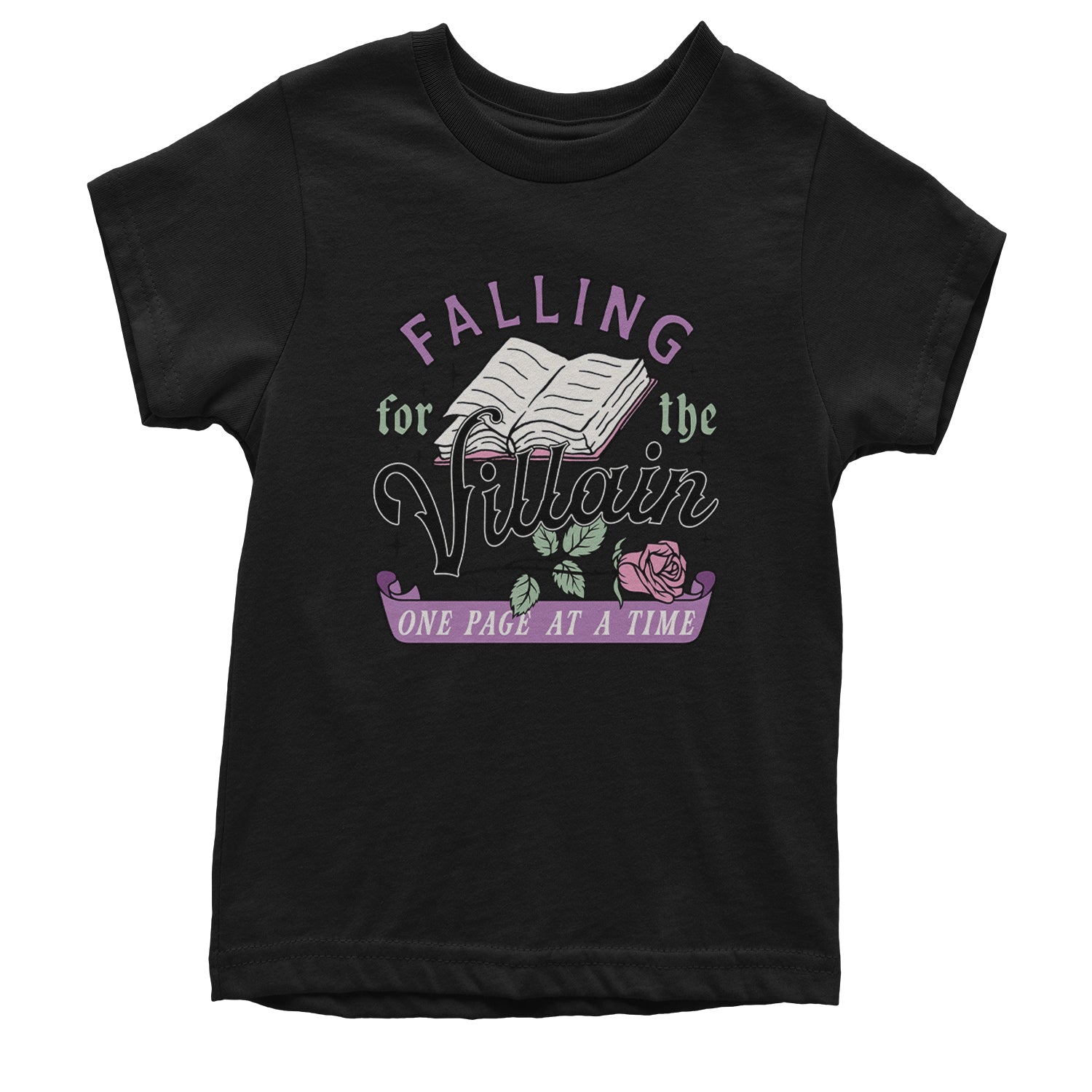 Falling For The Villain One Page At A Time Youth T-shirt Light Pink