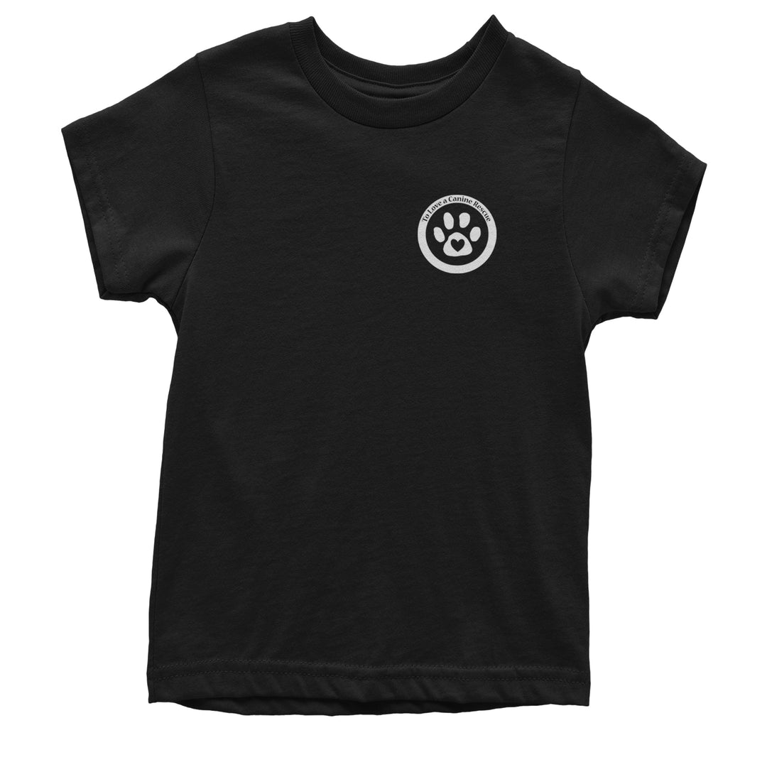 TLC To Love a Canine Dog Rescue White Youth T-shirt Black