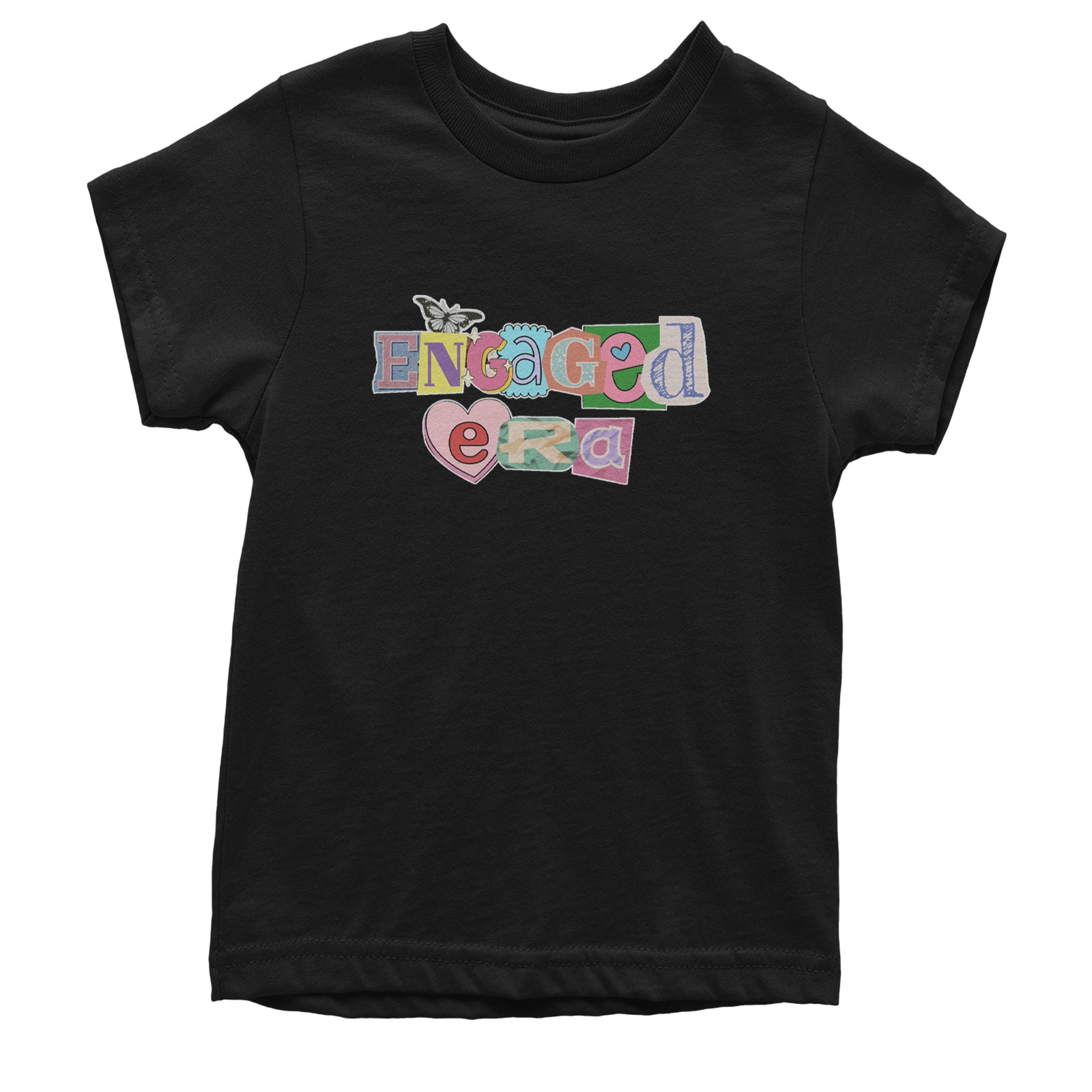 Engaged Era Aesthetic Retro Collage Design Youth T-shirt Black