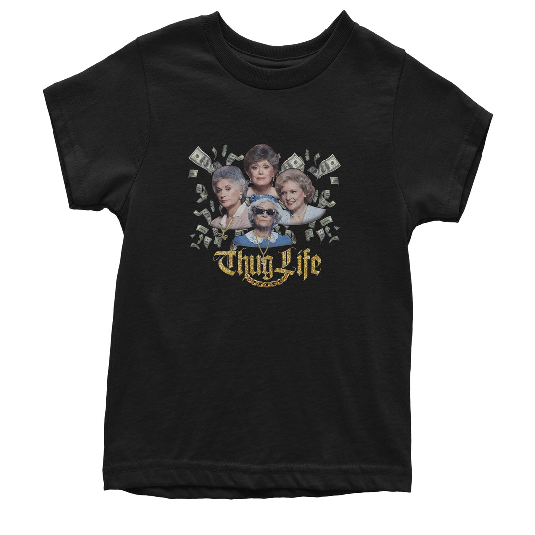 Golden Chain Thug Life Girls Youth T-shirt Black