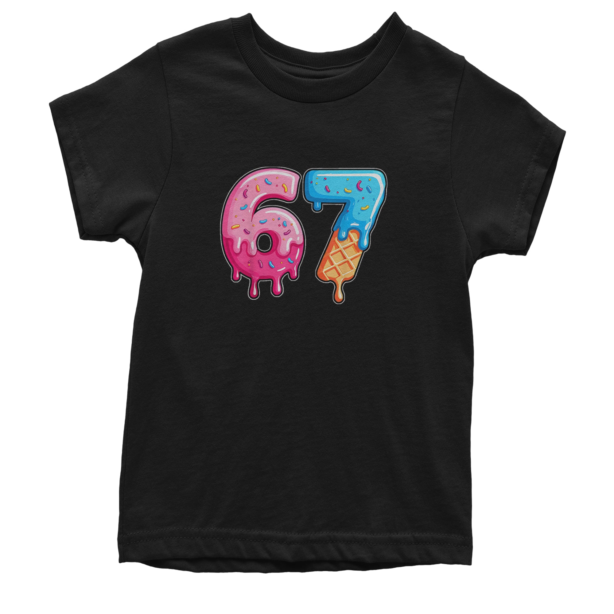 67 Dripping Ice Cream Donut Melt Youth T-shirt Black